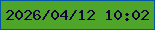 文字の大きさ：1、枠の色：0056a9、背景の色：4fa529、文字の色：120439 無料ブログパーツのブログ時計