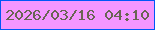 文字の大きさ：3、枠の色：0057f8、背景の色：f496ff、文字の色：696553 無料ブログパーツのブログ時計