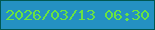 文字の大きさ：5、枠の色：005852、背景の色：2491c2、文字の色：69e341 無料ブログパーツのブログ時計