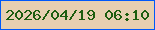 文字の大きさ：5、枠の色：0058fa、背景の色：e7cfb1、文字の色：1d5d0f 無料ブログパーツのブログ時計