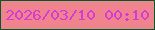 文字の大きさ：3、枠の色：00592a、背景の色：ef848e、文字の色：d63bd3 無料ブログパーツのブログ時計