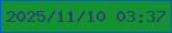 文字の大きさ：2、枠の色：005bc2、背景の色：139330、文字の色：213d79 無料ブログパーツのブログ時計