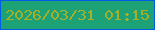 文字の大きさ：1、枠の色：005be7、背景の色：1ca275、文字の色：a5b02a 無料ブログパーツのブログ時計