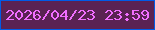 文字の大きさ：5、枠の色：005be7、背景の色：5a2253、文字の色：f16eff 無料ブログパーツのブログ時計