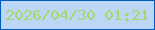 文字の大きさ：3、枠の色：005cc1、背景の色：bdd6f5、文字の色：a5d868 無料ブログパーツのブログ時計