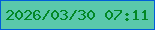 文字の大きさ：1、枠の色：005dd9、背景の色：5ac8ab、文字の色：028826 無料ブログパーツのブログ時計