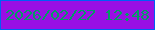 文字の大きさ：4、枠の色：005ef6、背景の色：990fe4、文字の色：039b64 無料ブログパーツのブログ時計