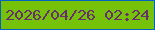 文字の大きさ：5、枠の色：0063c1、背景の色：75c209、文字の色：66306d 無料ブログパーツのブログ時計