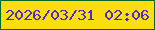文字の大きさ：3、枠の色：006526、背景の色：fbdf0a、文字の色：4c29d1 無料ブログパーツのブログ時計