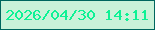 文字の大きさ：3、枠の色：00665e、背景の色：caf2d9、文字の色：0df295 無料ブログパーツのブログ時計