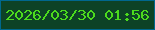 文字の大きさ：4、枠の色：00678e、背景の色：0d4226、文字の色：4cda1d 無料ブログパーツのブログ時計