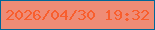 文字の大きさ：2、枠の色：006798、背景の色：ef8c76、文字の色：f85e2e 無料ブログパーツのブログ時計