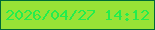 文字の大きさ：3、枠の色：006936、背景の色：98e236、文字の色：24ed4d 無料ブログパーツのブログ時計