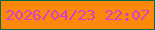 文字の大きさ：1、枠の色：006e45、背景の色：fc8809、文字の色：d33fcd 無料ブログパーツのブログ時計