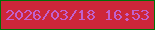 文字の大きさ：4、枠の色：007007、背景の色：cd263a、文字の色：c161cd 無料ブログパーツのブログ時計