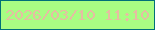 文字の大きさ：3、枠の色：007078、背景の色：a8fd83、文字の色：e6bda2 無料ブログパーツのブログ時計