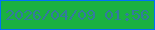 文字の大きさ：5、枠の色：0071f8、背景の色：1ab141、文字の色：347a9f 無料ブログパーツのブログ時計