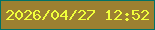 文字の大きさ：2、枠の色：007267、背景の色：9c8031、文字の色：f1ff3b 無料ブログパーツのブログ時計