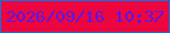 文字の大きさ：2、枠の色：0075e6、背景の色：ed053f、文字の色：5917ed 無料ブログパーツのブログ時計