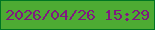 文字の大きさ：3、枠の色：007622、背景の色：4dab33、文字の色：801880 無料ブログパーツのブログ時計
