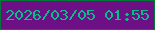 文字の大きさ：2、枠の色：007936、背景の色：6d0f85、文字の色：05be88 無料ブログパーツのブログ時計