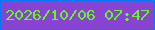 文字の大きさ：3、枠の色：0079f8、背景の色：8744d2、文字の色：68f720 無料ブログパーツのブログ時計