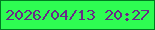 文字の大きさ：5、枠の色：007b21、背景の色：2efc52、文字の色：692787 無料ブログパーツのブログ時計