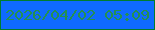 文字の大きさ：3、枠の色：007d2e、背景の色：0f6aff、文字の色：249052 無料ブログパーツのブログ時計
