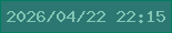 文字の大きさ：4、枠の色：007d60、背景の色：2c7772、文字の色：80c4b4 無料ブログパーツのブログ時計