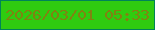 文字の大きさ：3、枠の色：008359、背景の色：2fcb10、文字の色：808311 無料ブログパーツのブログ時計