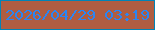 文字の大きさ：5、枠の色：0084b7、背景の色：af5d42、文字の色：2a85f4 無料ブログパーツのブログ時計