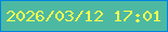 文字の大きさ：5、枠の色：0084df、背景の色：4db9a3、文字の色：f9fc50 無料ブログパーツのブログ時計
