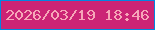 文字の大きさ：3、枠の色：0086e1、背景の色：cb2475、文字の色：f6a6b8 無料ブログパーツのブログ時計
