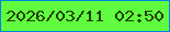 文字の大きさ：3、枠の色：0087e3、背景の色：5ffc3f、文字の色：233e03 無料ブログパーツのブログ時計