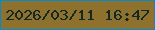 文字の大きさ：3、枠の色：008bd2、背景の色：8e712c、文字の色：102927 無料ブログパーツのブログ時計