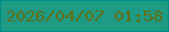 文字の大きさ：4、枠の色：008c86、背景の色：1d9b85、文字の色：636e15 無料ブログパーツのブログ時計