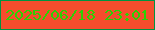 文字の大きさ：3、枠の色：009441、背景の色：f64d2d、文字の色：2dd103 無料ブログパーツのブログ時計