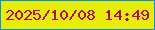 文字の大きさ：2、枠の色：0094d8、背景の色：e7ed09、文字の色：b20b46 無料ブログパーツのブログ時計