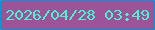 文字の大きさ：2、枠の色：0095db、背景の色：9d5397、文字の色：47f7d4 無料ブログパーツのブログ時計