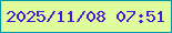 文字の大きさ：4、枠の色：0096a4、背景の色：dffd9c、文字の色：4819dc 無料ブログパーツのブログ時計