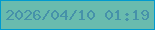 文字の大きさ：3、枠の色：009acf、背景の色：69bbae、文字の色：4692a9 無料ブログパーツのブログ時計
