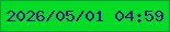 文字の大きさ：1、枠の色：009d37、背景の色：03dc25、文字の色：2c1386 無料ブログパーツのブログ時計