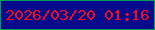 文字の大きさ：3、枠の色：009f55、背景の色：050a8d、文字の色：f80a1a 無料ブログパーツのブログ時計