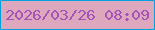 文字の大きさ：1、枠の色：00a1dd、背景の色：dda7be、文字の色：a653b7 無料ブログパーツのブログ時計