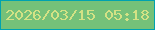 文字の大きさ：5、枠の色：00a2af、背景の色：75c179、文字の色：d3e285 無料ブログパーツのブログ時計