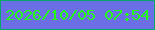 文字の大きさ：3、枠の色：00a86a、背景の色：6c6ee6、文字の色：22fc17 無料ブログパーツのブログ時計