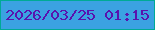 文字の大きさ：5、枠の色：00aa96、背景の色：3ba2e2、文字の色：5913ae 無料ブログパーツのブログ時計