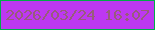 文字の大きさ：5、枠の色：00ac49、背景の色：bd38f1、文字の色：985c7b 無料ブログパーツのブログ時計