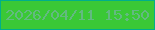 文字の大きさ：5、枠の色：00af8b、背景の色：3ac836、文字の色：62ba81 無料ブログパーツのブログ時計