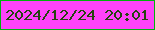 文字の大きさ：5、枠の色：00b20d、背景の色：fe43f9、文字の色：254411 無料ブログパーツのブログ時計